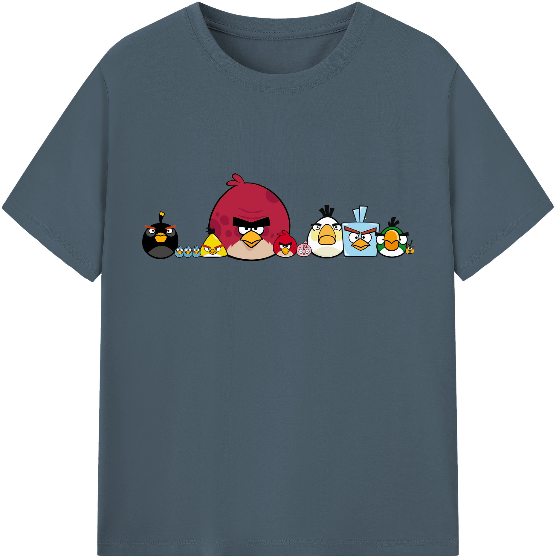 （画像用） Angry Birds アングリーバード 綿100％半袖Tシャツ（フロントプリント）